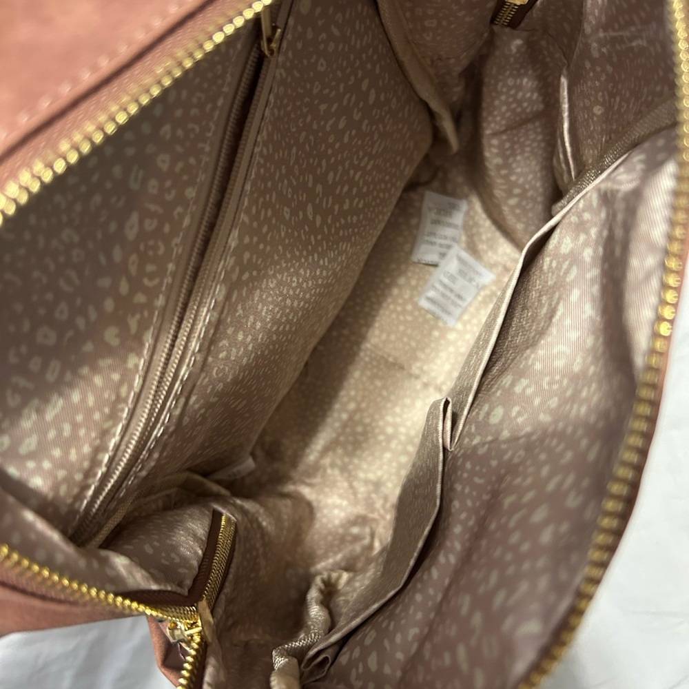 VR NYC Violet Ray Cinnamon Brown Vegan Suede Backpack NWT - Picture 6 of 13